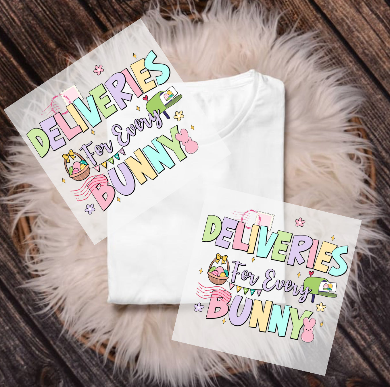 Deliveries for every bunny ready to press DTF transfer